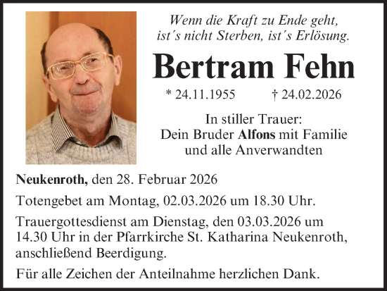 Anzeige von Bertram Fehn von MGO