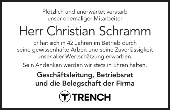 Anzeige von Christian Schramm von MGO