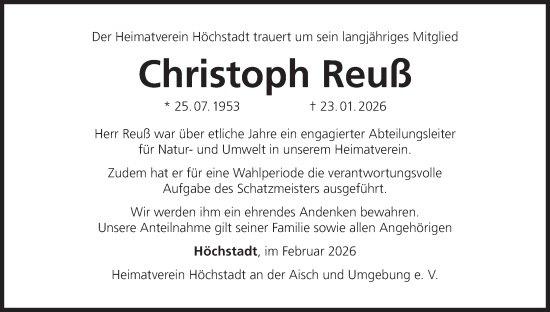 Anzeige von Christoph Reuß von MGO