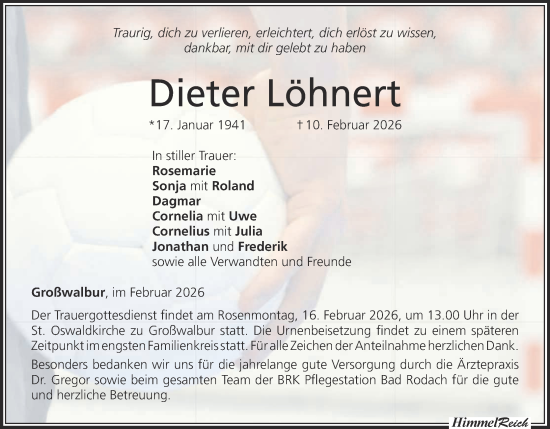 Anzeige von Dieter Löhnert von MGO