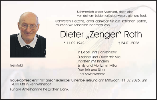 Anzeige von Dieter Roth von MGO