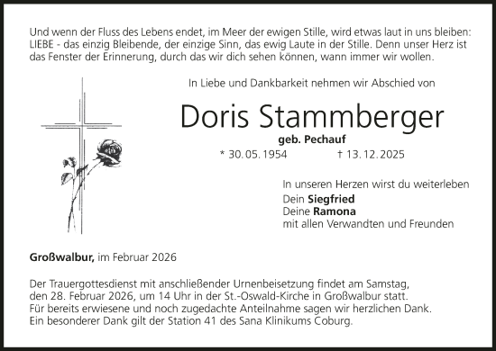 Anzeige von Doris Stammberger von MGO