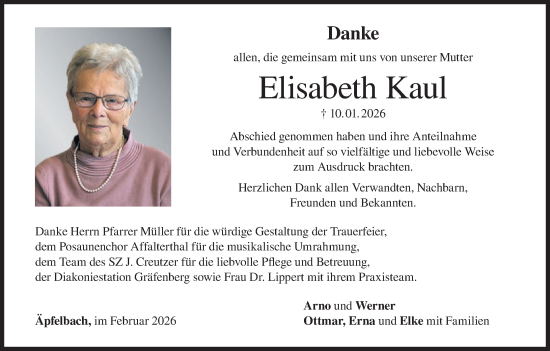 Anzeige von Elisabeth Kaul von MGO