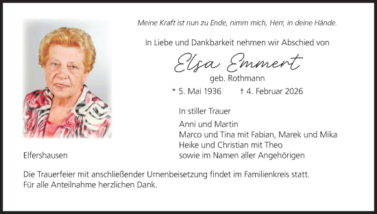 Anzeige von Elsa Emmert von MGO