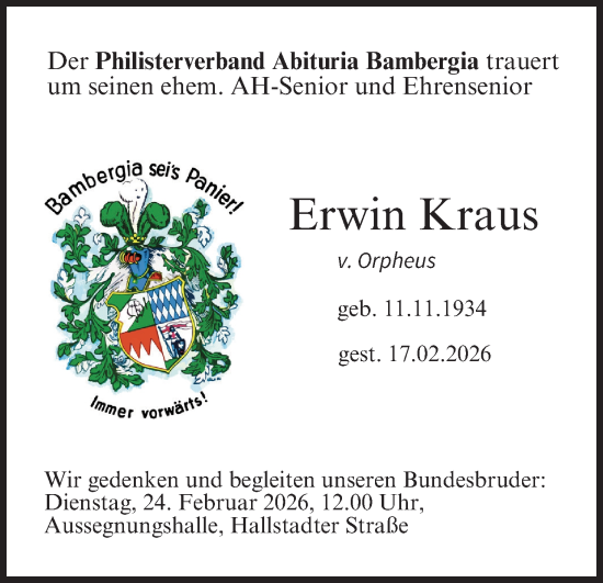 Anzeige von Erwin Kraus von MGO