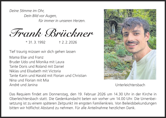 Anzeige von Frank Brückner von MGO