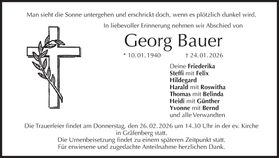 Anzeige von Georg Bauer von MGO