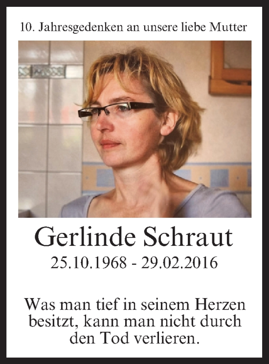 Anzeige von Gerlinde Schraut von MGO