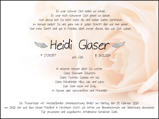 Anzeige von Heidi Glaser von MGO