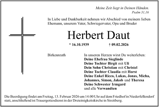 Anzeige von Herbert Daut von MGO