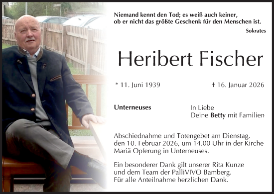 Anzeige von Heribert Fischer von MGO