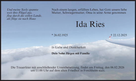 Anzeige von Ida Ries von MGO