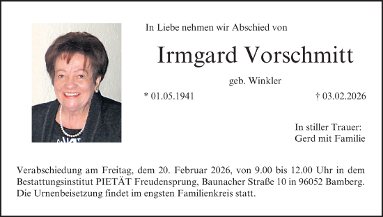 Anzeige von Irmgard Vorschmitt von MGO