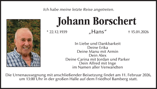 Anzeige von Johann Borschert von MGO