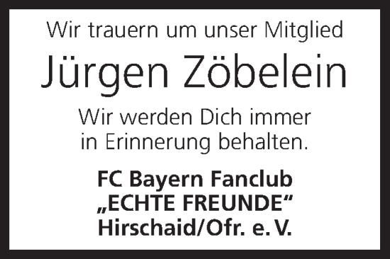 Anzeige von Jürgen Zöbelein von MGO
