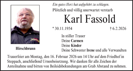 Anzeige von Karl Fassold von MGO