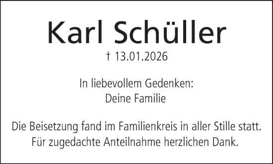 Anzeige von Karl Schüller von MGO