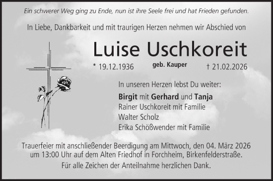 Anzeige von Luise Uschkoreit von MGO
