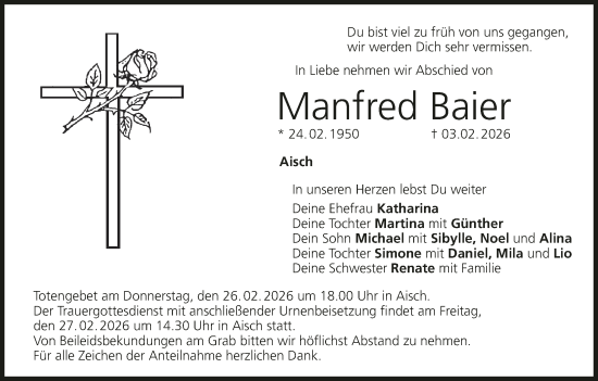 Anzeige von Manfred Baier von MGO