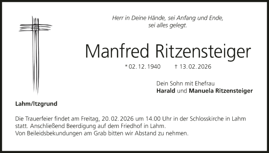 Anzeige von Manfred Ritzensteiger von MGO