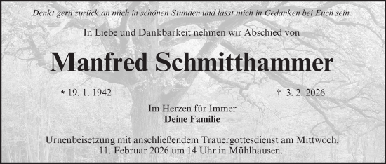 Anzeige von Manfred Schmitthammer von MGO