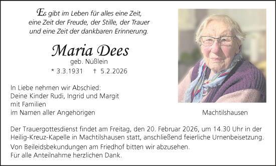 Anzeige von Maria Dees von MGO