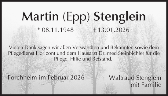 Anzeige von Martin Stenglein von MGO
