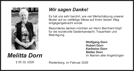 Anzeige von Melitta Dorn von MGO