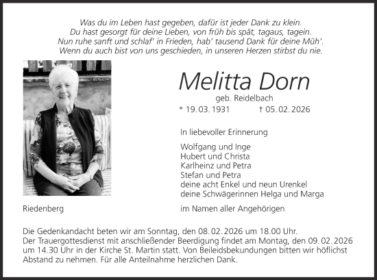 Anzeige von Melitta Dorn von MGO
