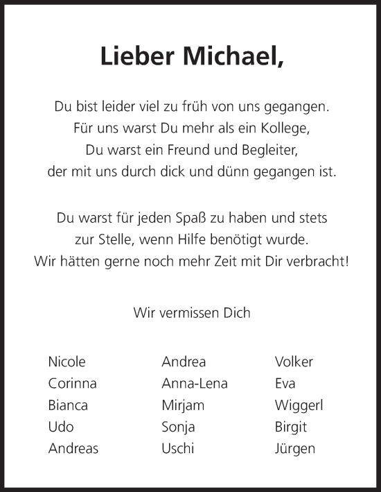 Anzeige von Michael  von MGO