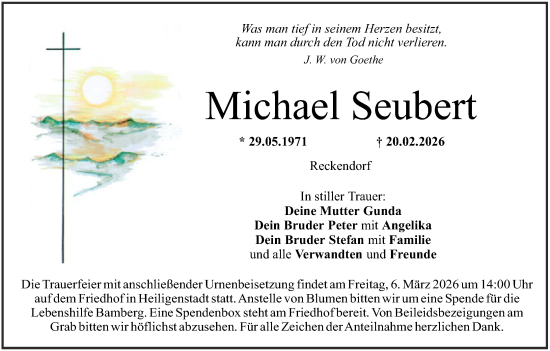 Anzeige von Michael Seubert von MGO