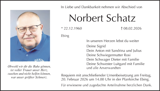 Anzeige von Norbert Schatz von MGO