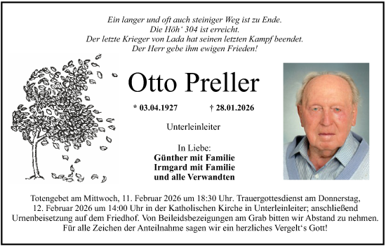 Anzeige von Otto Preller von MGO