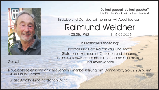 Anzeige von Raimund Weidner von MGO
