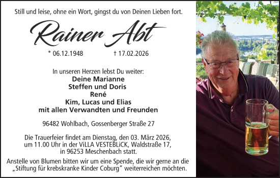 Anzeige von Rainer Abt von MGO