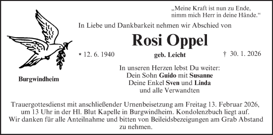 Anzeige von Rosi Oppel von MGO