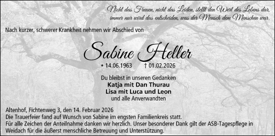 Anzeige von Sabine Heller von MGO