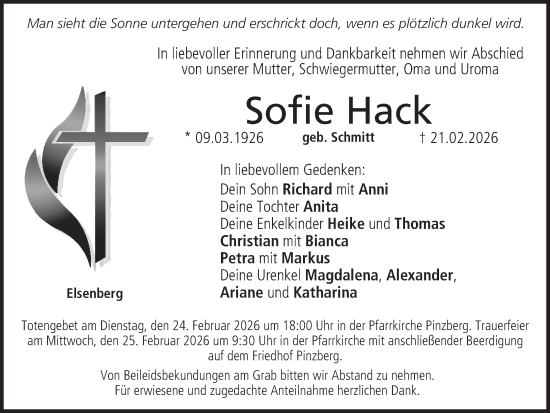 Anzeige von Sofie Hack von MGO