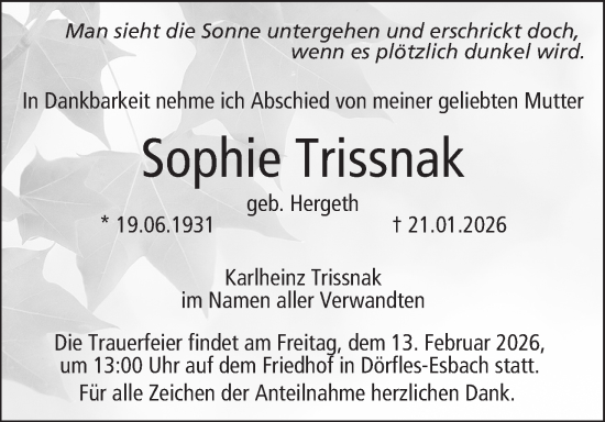 Anzeige von Sophie Trissnak von MGO