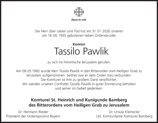 Anzeige von Tassilo Pawlik von MGO