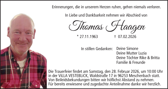 Anzeige von Thomas Haagen von MGO