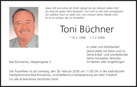 Anzeige von Toni Büchner von MGO