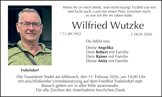 Anzeige von Wilfried Wutzke von MGO