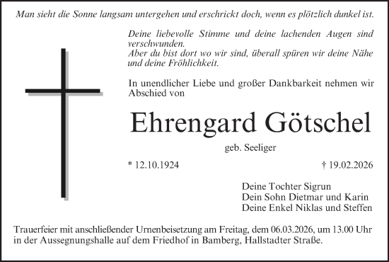 Anzeige von Ehrengard Götschel von MGO