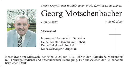 Anzeige von Georg Motschenbacher von MGO