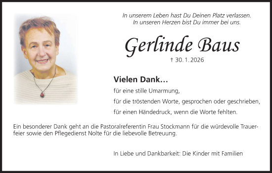 Anzeige von Gerlinde Baus von MGO