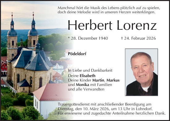 Anzeige von Herbert Lorenz von MGO