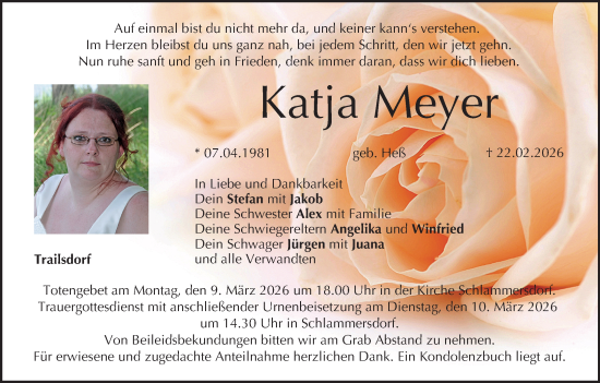 Anzeige von Katja Meyer von MGO