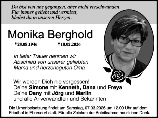 Anzeige von Monika Berghold von MGO